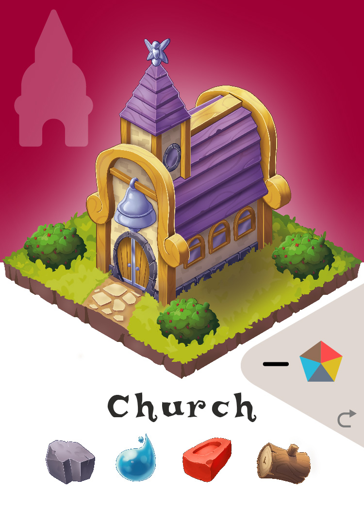 Fae Village building card: Church