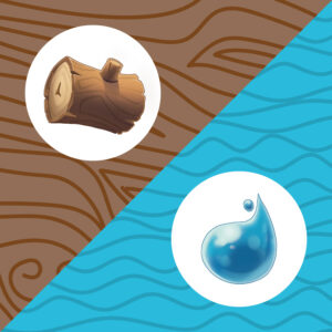 Fae Village tile: wood and water