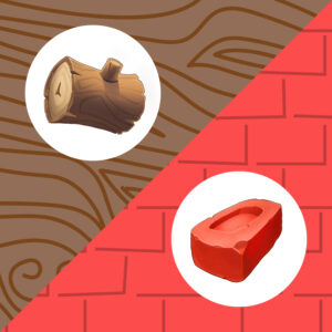 Fae Village tile: wood and brick